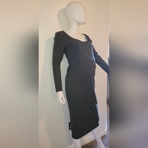 Hatch Gray Bamboo Blend Midi Dress Small – Stretchy Versatile Everyday Maternity